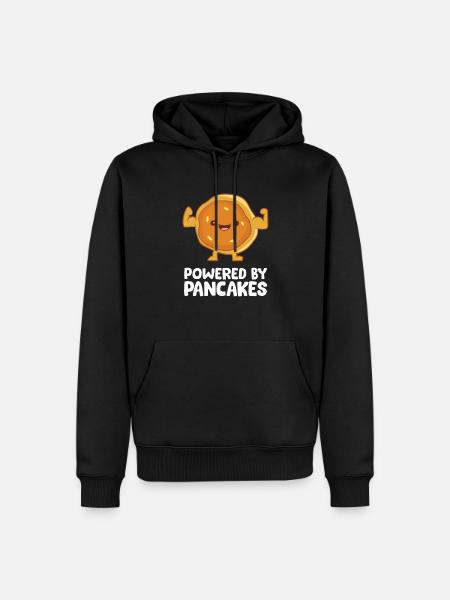 Powered By Pancakes - Men’s Premium Organic Hoodie - black