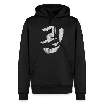 Kwon (Poing) Coréen - Sweat à capuche Premium bio Homme - noir - Devant - Nico (187cm)