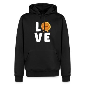 Amateur de crêpes Kawaii Breakfast Food Crêpe mignonne - Sweat à capuche Premium bio Homme - noir - Devant - Nico (187cm)