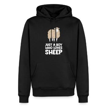 Nur ein Junge, der Schafe liebt Schaf Bauernhof - Männer Premium Bio Hoodie - Schwarz - Vorne - Nico (187cm)