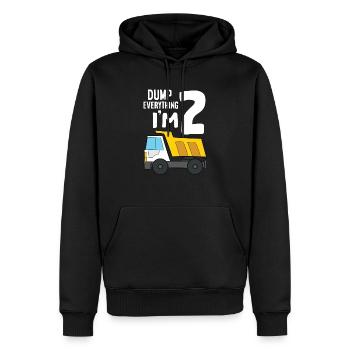 Dump Truck 2nd Birthday Dump Everything I'm 2 - Männer Premium Bio Hoodie - Schwarz - Vorne - Nico (187cm)