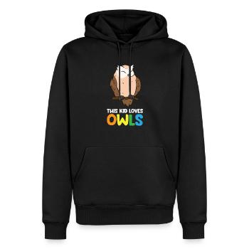 Dieses Kind liebt Eulen Jungen und Mädchen - Männer Premium Bio Hoodie - Schwarz - Vorne - Nico (187cm)