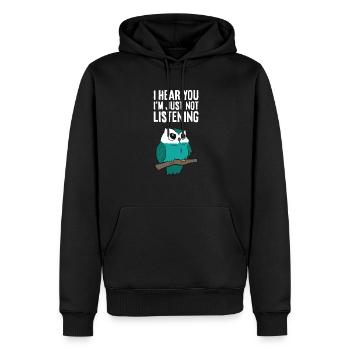 Ich höre dich, ich höre nur nicht zu Niedliche - Männer Premium Bio Hoodie - Schwarz - Vorne - Nico (187cm)