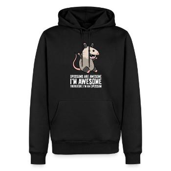 Les opossums sont géniaux Je suis génial donc je suis un - Sweat à capuche Premium bio Homme - noir - Devant - Nico (187cm)