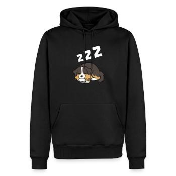 Berger australien endormi - Sweat à capuche Premium bio Homme - noir - Devant - Nico (187cm)