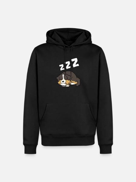 Australian Shepherd Aussie Dog Sleeping - Men’s Premium Organic Hoodie - black