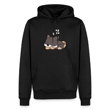Shikoku Chien Endormi Kochi-Ken Chien Japon - Sweat à capuche Premium bio Homme - noir - Devant - Nico (187cm)