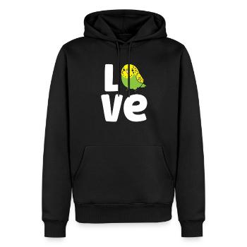 Budgerigar Oiseau Amour Budgerigar - Sweat à capuche Premium bio Homme - noir - Devant - Nico (187cm)