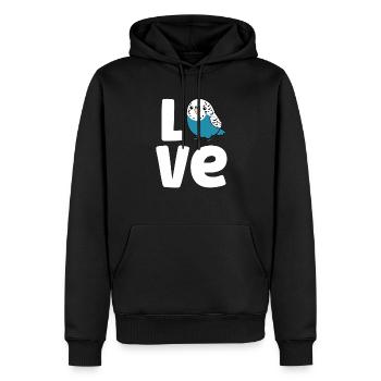 Perruche Oiseau Amour Perruche Mignonne - Sweat à capuche Premium bio Homme - noir - Devant - Nico (187cm)