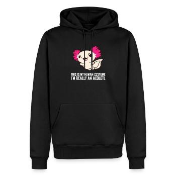 This Is My Human Costume I'm Really An Axolotl - Männer Premium Bio Hoodie - Schwarz - Vorne - Nico (187cm)