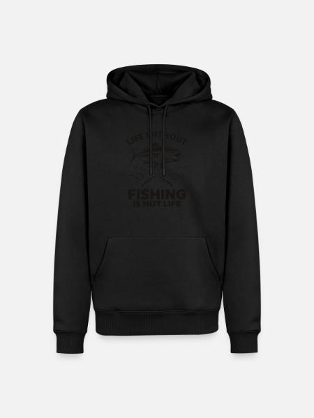 Fishing life - Sweat à capuche Premium bio Homme - noir