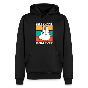 Meilleure maman jamais mignonne lapin maman - Sweat à capuche Premium bio Homme - noir - Devant - Nico (187cm)
