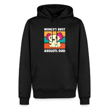 MeilleurS Mondes Axolotl Papa Père Papa Drôle Axolotl - Sweat à capuche Premium bio Homme - noir - Devant - Nico (187cm)