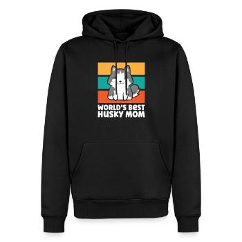 Worlds Best Husky Mom Siberian Husky Dog - Männer Premium Bio Hoodie - Schwarz - Vorne - Nico (187cm)