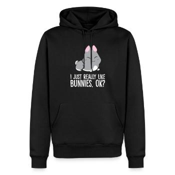 J’aime vraiment les lapins, d’accord? Lapin mignon - Sweat à capuche Premium bio Homme - noir - Devant - Nico (187cm)