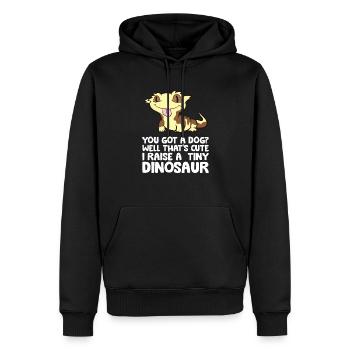 You Got A Dog? Well That's Cute I Raise A Tiny - Men’s Premium Organic Hoodie - black - Front - Nico (187cm)