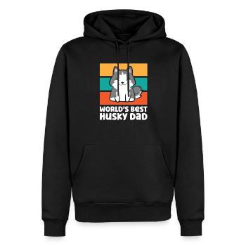 Worlds Best Husky Dad Siberian Husky Dog - Männer Premium Bio Hoodie - Schwarz - Vorne - Nico (187cm)