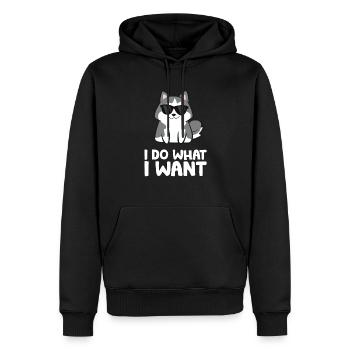 Siberian Husky Dog I Do What I Want - Männer Premium Bio Hoodie - Schwarz - Vorne - Nico (187cm)