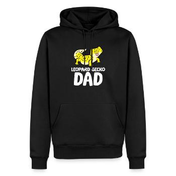 Léopard Gecko Papa Lézard Reptile Père Léopard - Sweat à capuche Premium bio Homme - noir - Devant - Nico (187cm)