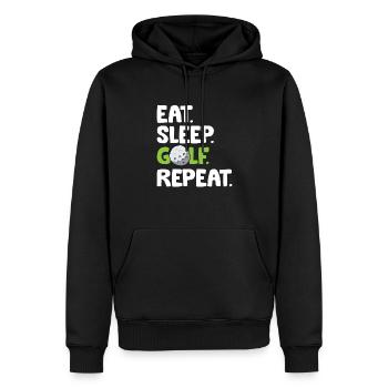 Eat Sleep Golf Repeat Funny Golf Player - Men’s Premium Organic Hoodie - black - Front - Nico (187cm)