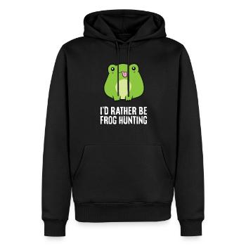 Capture de grenouilles Je préfère chasser les grenouilles Grenouilles - Sweat à capuche Premium bio Homme - noir - Devant - Nico (187cm)