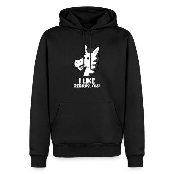 Ich mag Zebras Ok? Lustiger Zebra-Liebhaber - Männer Premium Bio Hoodie - Schwarz - Vorne - Nico (187cm)
