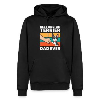 Meilleur Boston Terrier Papa Ever Pet - Sweat à capuche Premium bio Homme - noir - Devant - Nico (187cm)