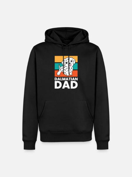 Dalmatiner Hund Papa Dalmatiner Papa - Männer Premium Bio Hoodie - Schwarz