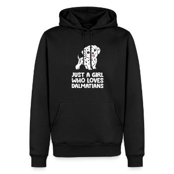 Juste une fille qui aime les Dalmatiens - Sweat à capuche Premium bio Homme - noir - Devant - Nico (187cm)