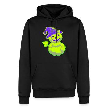 Mignonne Citrouille d'Halloween – Vert - Sweat à capuche Premium bio Homme - noir - Devant - Nico (187cm)