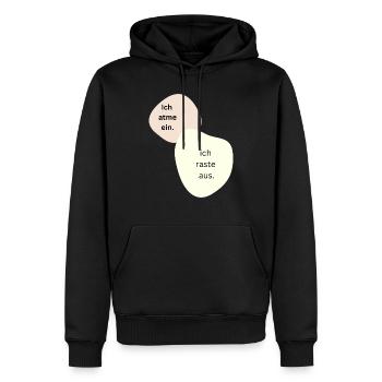 Ich atme ein und raste aus - Männer Premium Bio Hoodie - Schwarz - Vorne - Nico (187cm)