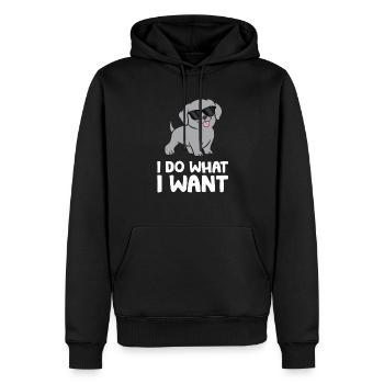 Weimaraner Welpe Ich mache was ich will Lustiger - Männer Premium Bio Hoodie - Schwarz - Vorne - Nico (187cm)