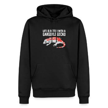 Das Leben ist besser mit einem Gargoyle Gecko - Männer Premium Bio Hoodie - Schwarz - Vorne - Nico (187cm)