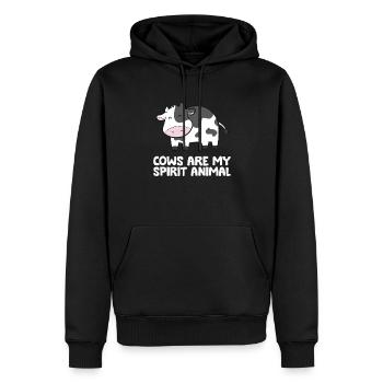 Rinder Kuh Kühe sind mein Seelentier - Männer Premium Bio Hoodie - Schwarz - Vorne - Nico (187cm)