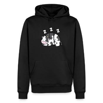 Kuh Bauernhof Tier lustige Kuh Pyjama schlafende - Männer Premium Bio Hoodie - Schwarz - Vorne - Nico (187cm)