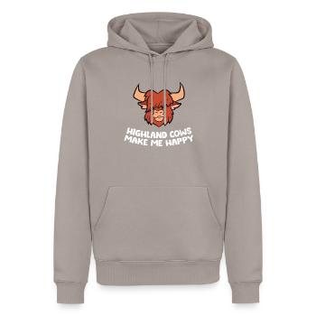 Amoureux écossais des vaches des Highlands Vaches des Highlands - Sweat à capuche Premium bio Homme - taupe - Devant - Nico (187cm)