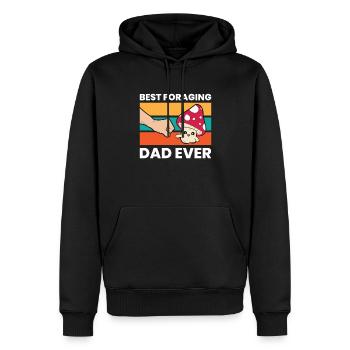 Meilleur père de recherche de nourriture Jamais Mycologie Chasseur de champignons en quête de nourriture - Sweat à capuche Premium bio Homme - noir - Devant - Nico (187cm)