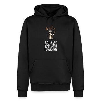Nur ein Junge, der gerne auf Nahrungssuche geht - Männer Premium Bio Hoodie - Schwarz - Vorne - Nico (187cm)