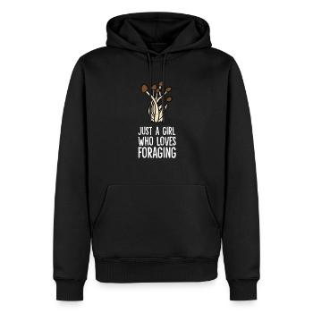 Just a Girl Who Loves Foraging Mycologist - Männer Premium Bio Hoodie - Schwarz - Vorne - Nico (187cm)