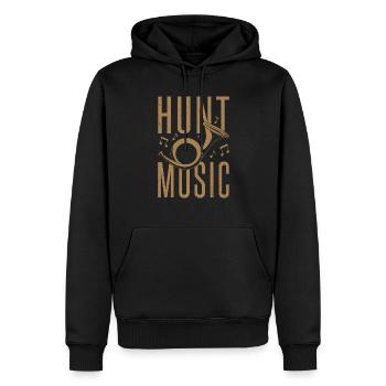 Création du groupe Jagdhorn Jäger Music - Sweat à capuche Premium bio Homme - noir - Devant - Nico (187cm)