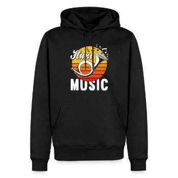 Création du groupe Jagdhorn Jäger Music - Sweat à capuche Premium bio Homme - noir - Devant - Nico (187cm)