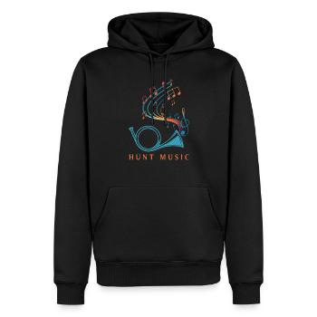Jagdhorn Jäger Musik gruppen design - Männer Premium Bio Hoodie - Schwarz - Vorne - Nico (187cm)