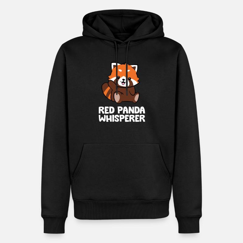 Roter Panda-Flüsterer Süßer Roter Panda - Männer Premium Bio Hoodie - Schwarz