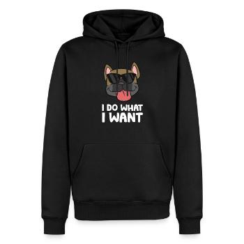 Cool Français Bulldog Je fais ce que je fais - Sweat à capuche Premium bio Homme - noir - Devant - Nico (187cm)