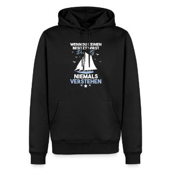 Lustiges Ostsee Segler Helgoland eigner Spruch - Männer Premium Bio Hoodie - Schwarz - Vorne - Nico (187cm)