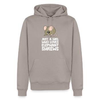 Just a Girl Who Loves Elephant Shrews - Men’s Premium Organic Hoodie - taupe - Front - Nico (187cm)
