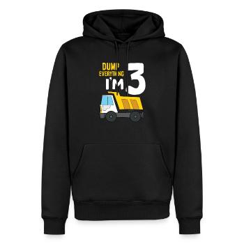 Dump Everything I'm 3 Birthday Construction 3rd - Männer Premium Bio Hoodie - Schwarz - Vorne - Nico (187cm)