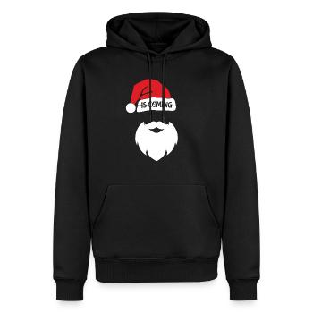 Der Weihnachtsmann kommt an - Männer Premium Bio Hoodie - Schwarz - Vorne - Nico (187cm)