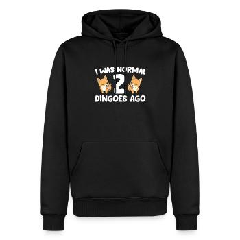 Dingo Owner I Was Normal 2 Dingoes Ago - Men’s Premium Organic Hoodie - black - Front - Nico (187cm)
