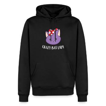 Verrückte Fledermaus-Dame - Männer Premium Bio Hoodie - Schwarz - Vorne - Nico (187cm)